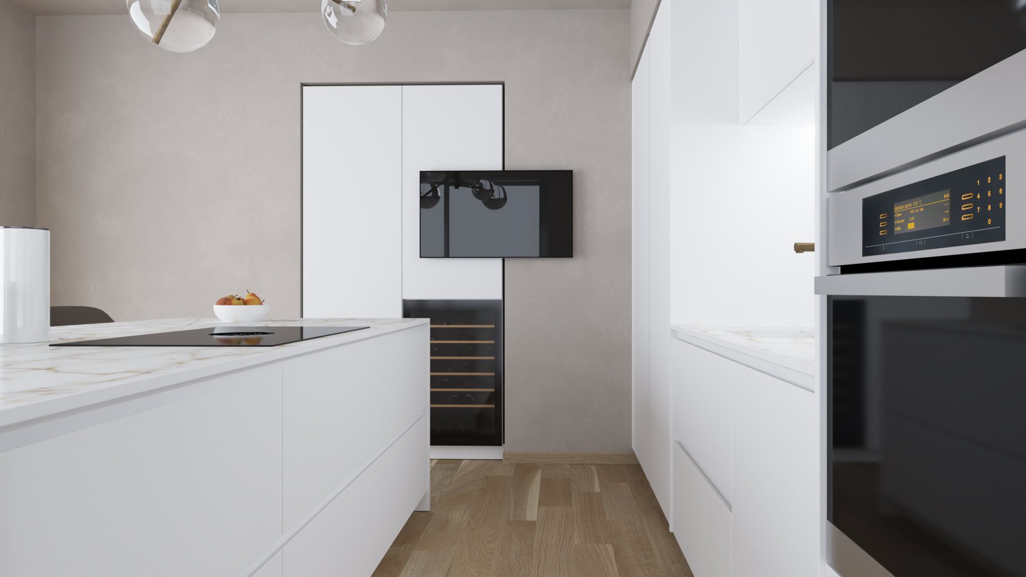 Render dispensa e cantinetta vini progetto Borghese