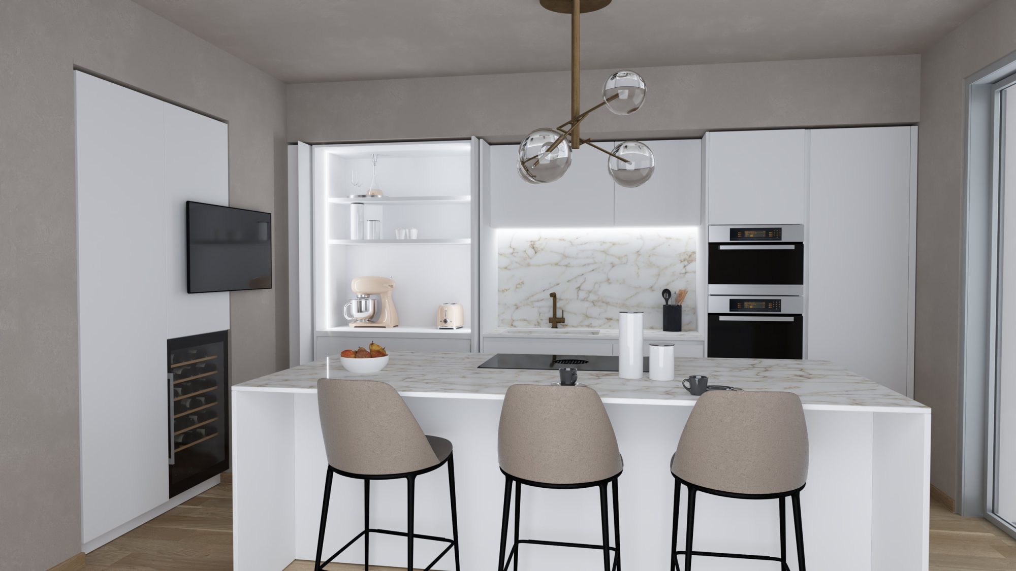 Render cucina Progetto Borghese