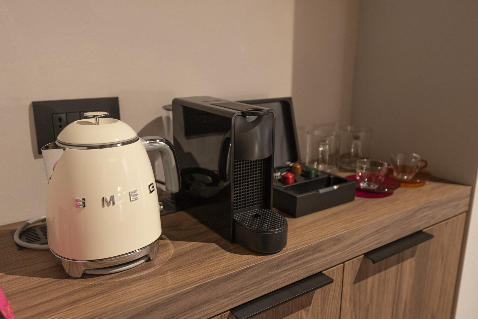 Angolo tisaneria nelle suites Progetto B&B Le Torri Suites